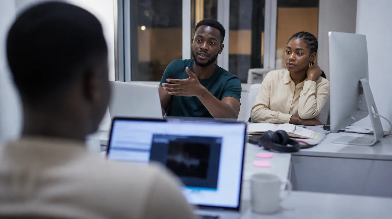 Espace de travail ouvert de l’agence à Abidjan
