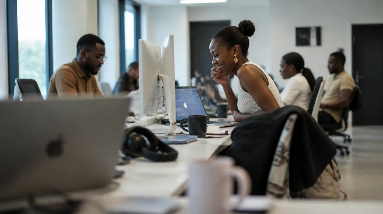 Espace de travail collaboratif de l’équipe fondamental.africa à Abidjan